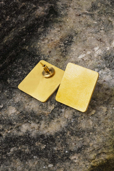 solid small square earrings
