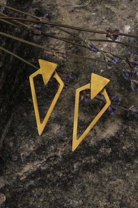 triangle on diamond shape earrings